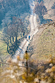 Two gravel bikers on a gravel road in Valpolicella, Italy