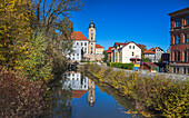 Helenenstrasse and Christ Church in Hildburghausen, Thuringia, Germany