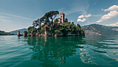 Castle Castello della Isola di Loreto on island in Lake Iseo, Italy