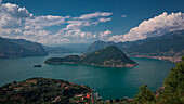 Lake Iseo with Monte Isola island, Italy