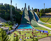 Ski jumps as a summer outdoor pool, Lahti, Finland