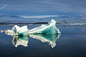 Iceberg in Jokulsarlon glacial lake, glacier, Vatnajokull mountain range, Iceland, Europe