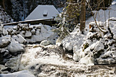 Ravennaschlucht with snow and ice, winter, near Hinterzarten, Black Forest, Baden-Württemberg, Germany