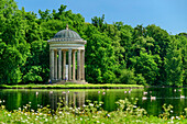 Pavillion Monopterus on Lake Badenburg, Nymphenburg Palace Park, Munich, Upper Bavaria, Bavaria, Germany