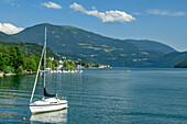 Sailing boat in Lake Millstatt, Lake Millstatt, Carinthia, Austria