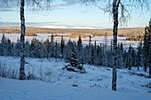 Palastunturi, gesehen vom Särkitunturi, Muonio, Lappland, Finnland