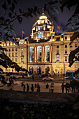 Illuminated, colonial building, The Bund, Shanghai, People's Republic of China, Asia