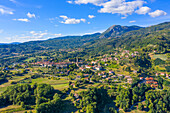 Aerial view of Castglione di Garfagnana, Garfagnana Valley, Lucca Province, Toscana, Italy