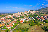 Luftansicht von Spello, Provinz Perugia, Umbrien, Italien
