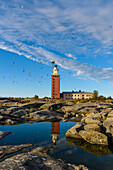 Many birds breed on the lighthouse island Kylmaepiphlaja, lighthouse hotel, Rauma, west coast, Finland