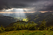 Blick vom Riedberger Horn auf Balderschwang, Allgäuer Alpen, Allgäu, Bayern, Deutschland