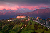 Wolken über dem Besler, bei Oberstdorf, Allgäuer Alpen, Bayern, Deutschland