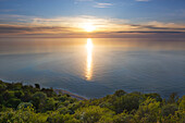 Sunset on the high bank on the Dornbusch, Hiddensee, Baltic Sea, Mecklenburg-Western Pomerania, Germany