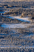 Levi Fjell - Panoramic view from the local mountain with ski area near Levi, Finland