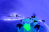 Hotel made of ice, bar at Arctic Snow Hotel, Rovaniemi, Finland