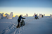 View from Kukastunturi, Landscape at Aekaeslampolo, Fatbikes in deep snow, Aekaeslampolo, Finland