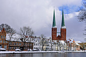Blick auf den Dom, Lübeck, Lübecker Bucht, Schleswig Holstein, Deutschland