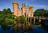 Moyland Castle on the Lower Rhine in summer; Bedburg-Hau; District of Kleve; North Rhine-Westphalia, Germany