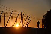 Sunset in the Holledau near Au, Bavaria, Germany,