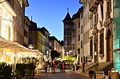 Silbergasse in the old town, Bolzano, South Tyrol, Italy