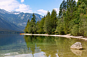 Bohinj See; Bohinjsko Jezero; Triglav Nationalpark, Seeblick von Ribcev Laz, Slowenien