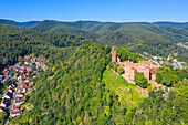 Aerial view of the Limburg monastery ruins, Palatinate Wine Route, Bad Durkheim, Rhineland-Palatinate, Germany
