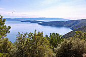 Inseln Cres, Plavnik und Krk, Ausblick von der Ostküste der Insel Cres bei Beli, Kroatien