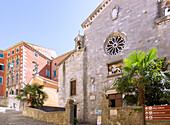 Labin, Church of the Nativity of the Virgin Mary, facade with a Venetian lion