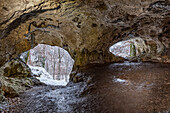 Winter bei den Klausenhöhlen bei Essing, Altmühltal, Kelheim, Niederbayern, Bayern, Deutschland, Europa