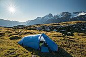Tent at Plateau d'Emparis, La Meije, Rhones Alpes, Hautes-Alpes, France