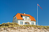 Cottages on the beach at Løkken, North Jutland, Jutland, Denmark