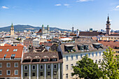 Linz; Altstadt, Ausblick von der Schlossterrasse, Oberösterreich, Österreich