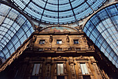Glass ceiling of Galleria Vittorio Emanuele II, Milan, Lombardy, Italy