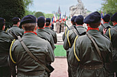 Soldiers of The 153rd Infantry Regiment in uniforms, Strasbourg, Alsace, France