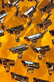 Surveillance camera sculptures at the Louis Vuitton store, Chicago, Cook County, Illinois, USA
