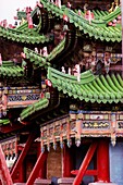 Details eines Daches des alten chinesischen Gebäudes, China
