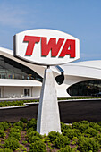 Exterior shot of the sign at the TWA hotel