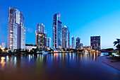 High rise buildings and apartments in Surfers Paradise along Nerang River