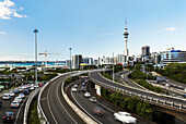 Verkehr in und aus Auckland City auf Autobahnen