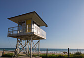 Surf Lifesaving Observation Tower in front of beach at Alexander Parade Beach, Sunshine Coast