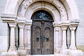Burgbernheim; St. Johannis-Kirche; romanisches Portal, Bayern, Deutschland