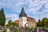 Dankmarshausen, evangelische St.-Kilian-Kirche, Friedhof, Thüringen, Deutschland