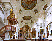Kloster Pielenhofen, Klosterkirche innen, Bayern, Deutschland
