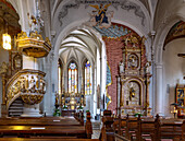 Sesslach; Stadtpfarrkirche St. Johannes der Täufer, Innenraum, Bayern, Deutschland