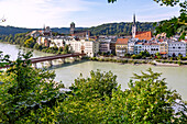 Wasserburg am Inn; Herzogliches Schloss, Altstadt; Innbrücke, Brucktor, Bayern, Deutschland