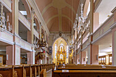 Bad Windsheim; Evangelische Stadtkirche St. Kilian, Innenraum, Bayern, Deutschland