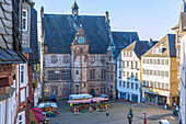 Marburg an der Lahn; Marktplatz, Rathaus, Hessen, Deutschland