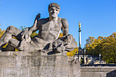Munich; Luitpold Bridge, Bavarian Ramp Figure, Angel of Peace, Prince Regent Terrace