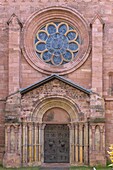 Worms, Dominikanerkloster St. Paul, Portal mit Nachbildung der Hildesheimer Bernwardstür, Rheinland-Pfalz, Deutschland