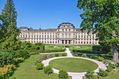 Würzburg, Residenz mit Hofgarten, Ostgarten, Bayern, Deutschland